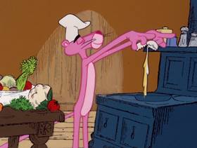 Screenshots from the 1978 DePatie Freleng cartoon Pink in the Drink