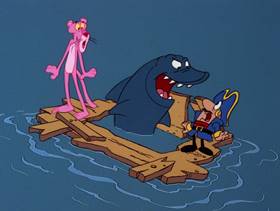 Screenshots from the 1978 DePatie Freleng cartoon Pink in the Drink
