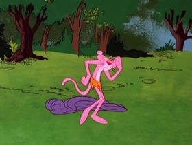 Screenshots from the 1978 DePatie Freleng cartoon Pink Bananas