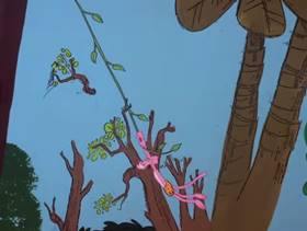 Screenshots from the 1978 DePatie Freleng cartoon Pink Bananas