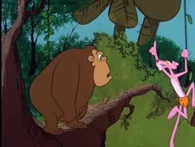 Screenshots from the 1978 DePatie Freleng cartoon Pink Bananas