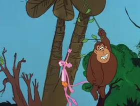 Screenshots from the 1978 DePatie Freleng cartoon Pink Bananas