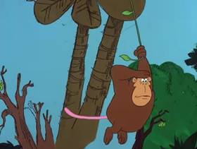 Screenshots from the 1978 DePatie Freleng cartoon Pink Bananas