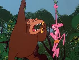 Screenshots from the 1978 DePatie Freleng cartoon Pink Bananas