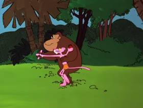 Screenshots from the 1978 DePatie Freleng cartoon Pink Bananas