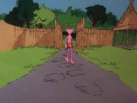 Screenshots from the 1978 DePatie Freleng cartoon Pink Bananas