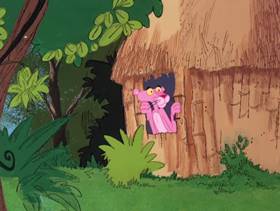 Screenshots from the 1978 DePatie Freleng cartoon Pink Bananas