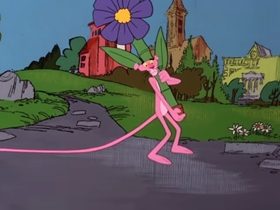 Screenshots from the 1978 DePatie Freleng cartoon PinkTails for Two