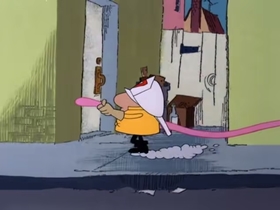 Screenshots from the 1978 DePatie Freleng cartoon PinkTails for Two