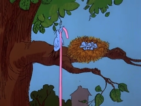 Screenshots from the 1978 DePatie Freleng cartoon PinkTails for Two