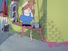 Screenshots from the 1978 DePatie Freleng cartoon PinkTails for Two