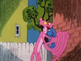Screenshots from the 1978 DePatie Freleng cartoon PinkTails for Two