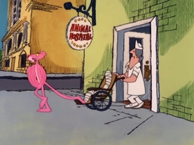 Screenshots from the 1978 DePatie Freleng cartoon PinkTails for Two