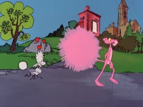 Screenshots from the 1978 DePatie Freleng cartoon PinkTails for Two