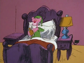 Screenshots from the 1978 DePatie Freleng cartoon Pink Z-Z-Z