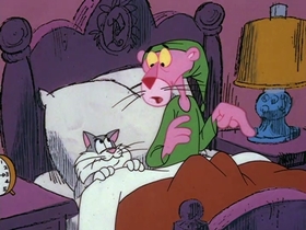 Screenshots from the 1978 DePatie Freleng cartoon Pink Z-Z-Z