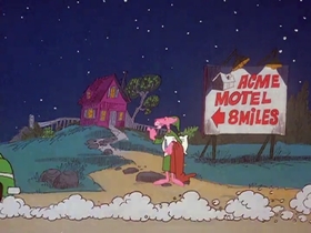 Screenshots from the 1978 DePatie Freleng cartoon Pink Z-Z-Z