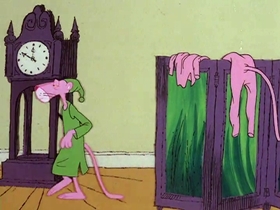 Screenshots from the 1978 DePatie Freleng cartoon Pink Z-Z-Z
