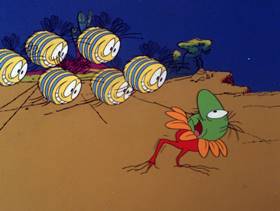 Screenshots from the 1978 DePatie Freleng cartoon Star Pink