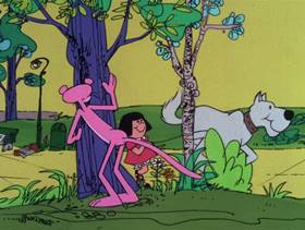 Screenshots from the 1978 DePatie Freleng cartoon Pet Pink Pebbles
