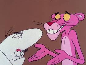 Screenshots from the 1978 DePatie Freleng cartoon Pet Pink Pebbles