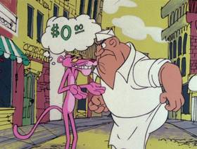 Screenshots from the 1978 DePatie Freleng cartoon Pet Pink Pebbles