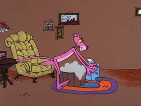 Screenshots from the 1978 DePatie Freleng cartoon Pet Pink Pebbles