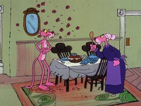 Screenshots from the 1978 DePatie Freleng cartoon Pet Pink Pebbles