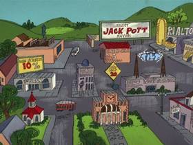 Screenshots from the 1978 DePatie Freleng cartoon Pet Pink Pebbles