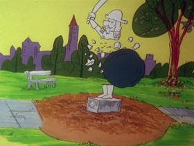 Screenshots from the 1978 DePatie Freleng cartoon Pet Pink Pebbles