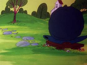Screenshots from the 1978 DePatie Freleng cartoon Pet Pink Pebbles