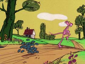Screenshots from the 1978 DePatie Freleng cartoon Pet Pink Pebbles