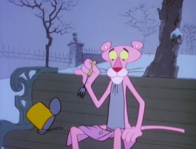 Screenshots from the 1978 DePatie Freleng cartoon Pink Panther in "A Pink Christmas"