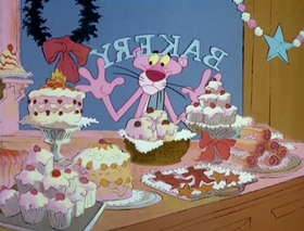 Screenshots from the 1978 DePatie Freleng cartoon Pink Panther in "A Pink Christmas"