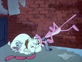 Screenshots from the 1978 DePatie Freleng cartoon Pink Panther in "A Pink Christmas"