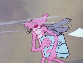 Screenshots from the 1978 DePatie Freleng cartoon Pink Panther in "A Pink Christmas"