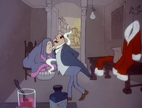 Screenshots from the 1978 DePatie Freleng cartoon Pink Panther in "A Pink Christmas"