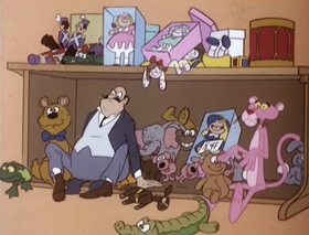Screenshots from the 1978 DePatie Freleng cartoon Pink Panther in "A Pink Christmas"