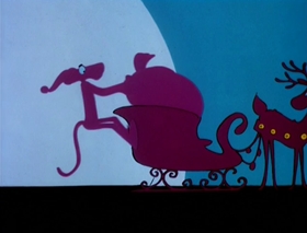 Screenshots from the 1978 DePatie Freleng cartoon Pink Panther in "A Pink Christmas"