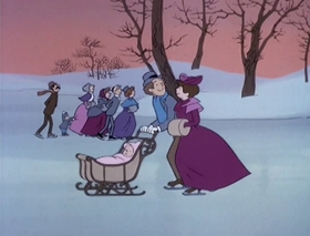 Screenshots from the 1978 DePatie Freleng cartoon Pink Panther in "A Pink Christmas"