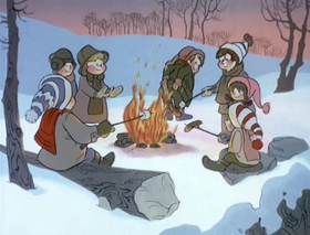 Screenshots from the 1978 DePatie Freleng cartoon Pink Panther in "A Pink Christmas"