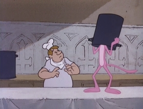Screenshots from the 1978 DePatie Freleng cartoon Pink Panther in "A Pink Christmas"