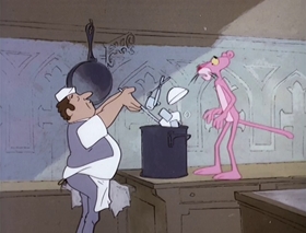 Screenshots from the 1978 DePatie Freleng cartoon Pink Panther in "A Pink Christmas"