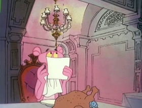 Screenshots from the 1978 DePatie Freleng cartoon Pink Panther in "A Pink Christmas"