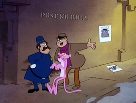 Screenshots from the 1978 DePatie Freleng cartoon Pink Panther in "A Pink Christmas"