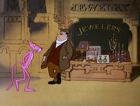 Screenshots from the 1978 DePatie Freleng cartoon Pink Panther in "A Pink Christmas"