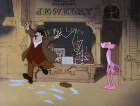 Screenshots from the 1978 DePatie Freleng cartoon Pink Panther in "A Pink Christmas"