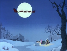 Screenshots from the 1978 DePatie Freleng cartoon Pink Panther in "A Pink Christmas"