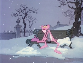 Screenshots from the 1978 DePatie Freleng cartoon Pink Panther in "A Pink Christmas"