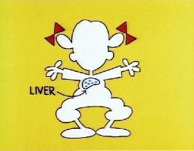 Screenshots from the 1979 Focus Design, Inc. cartoon The Body Machine